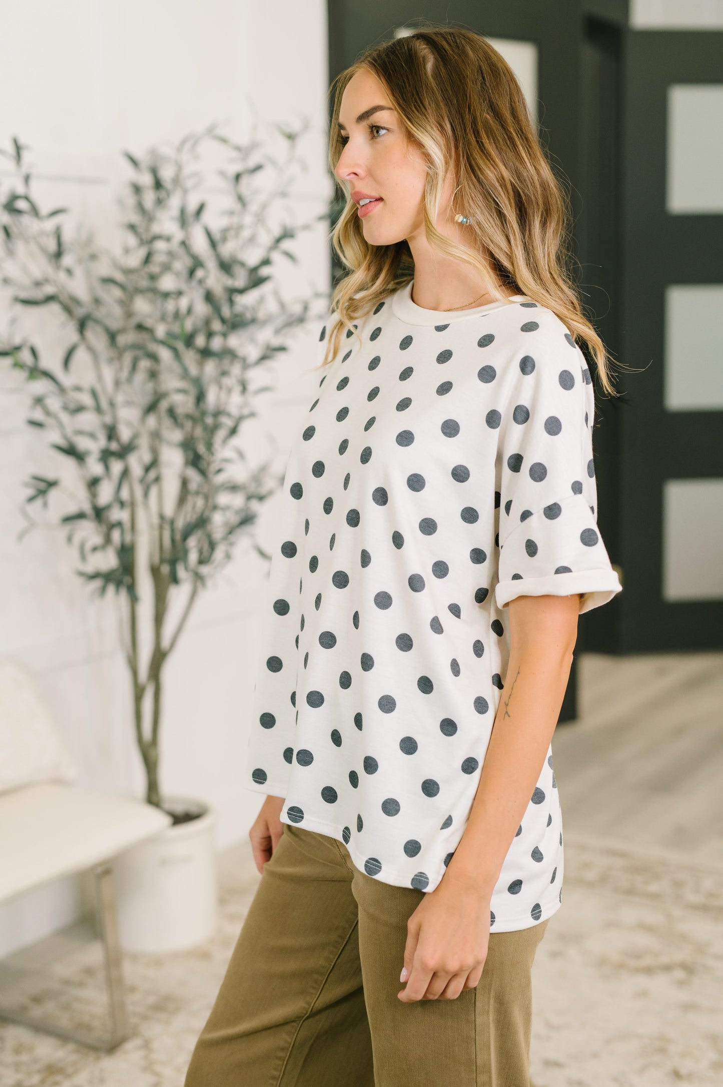 Pretty in Polka Oversized Drop Shoulder Tee