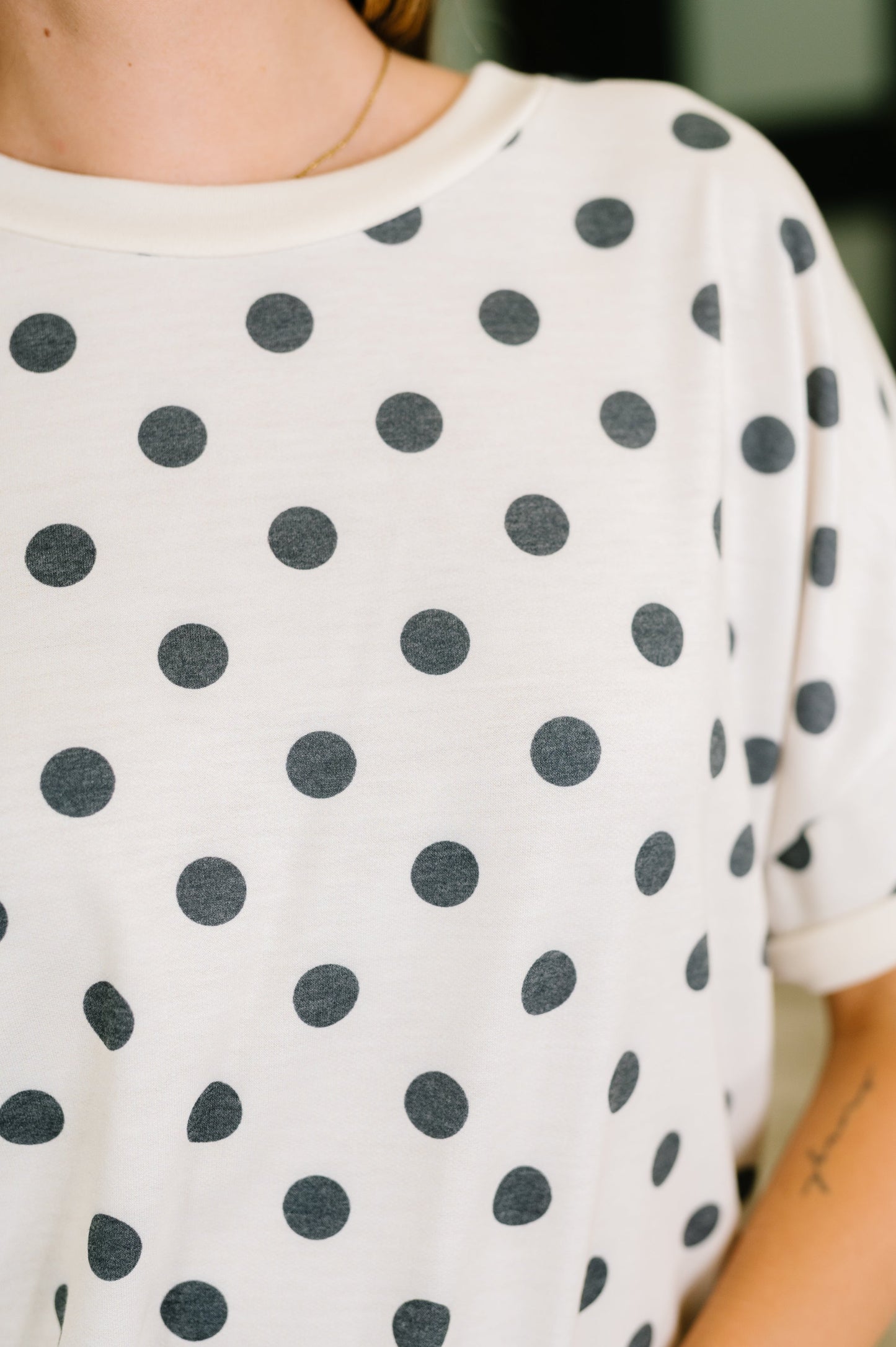 Pretty in Polka Oversized Drop Shoulder Tee