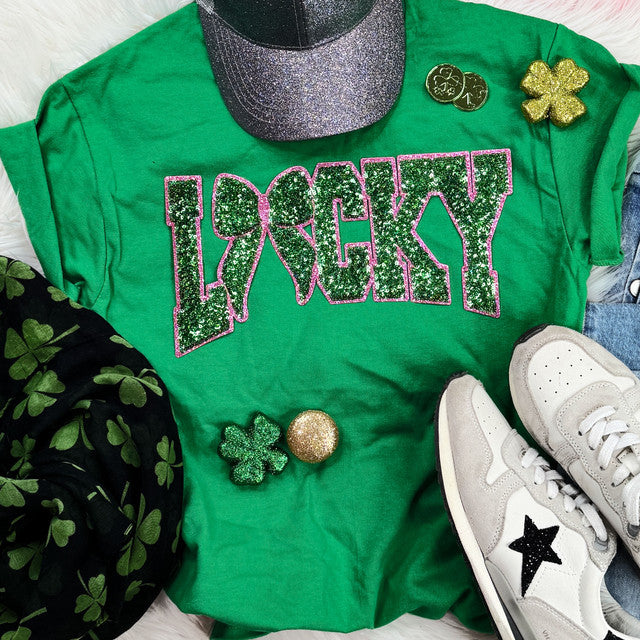 Sequin Lucky Patch Tee