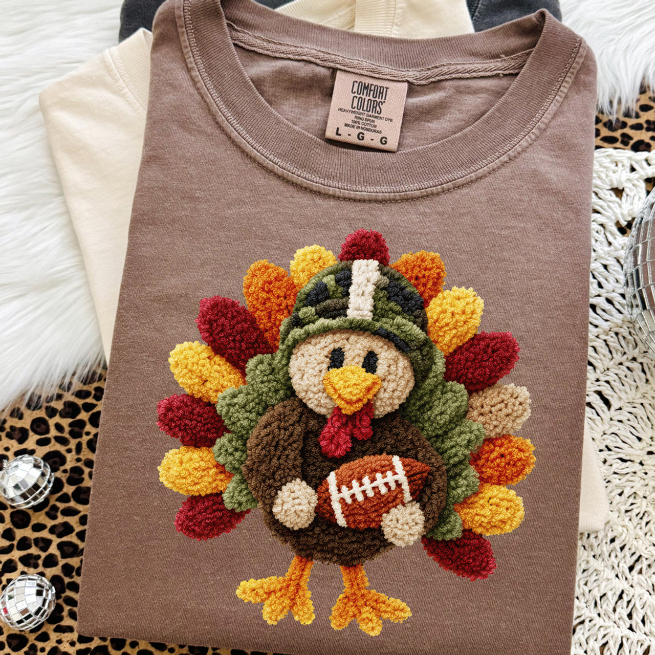 Faux Yarn Football Turkey Tee