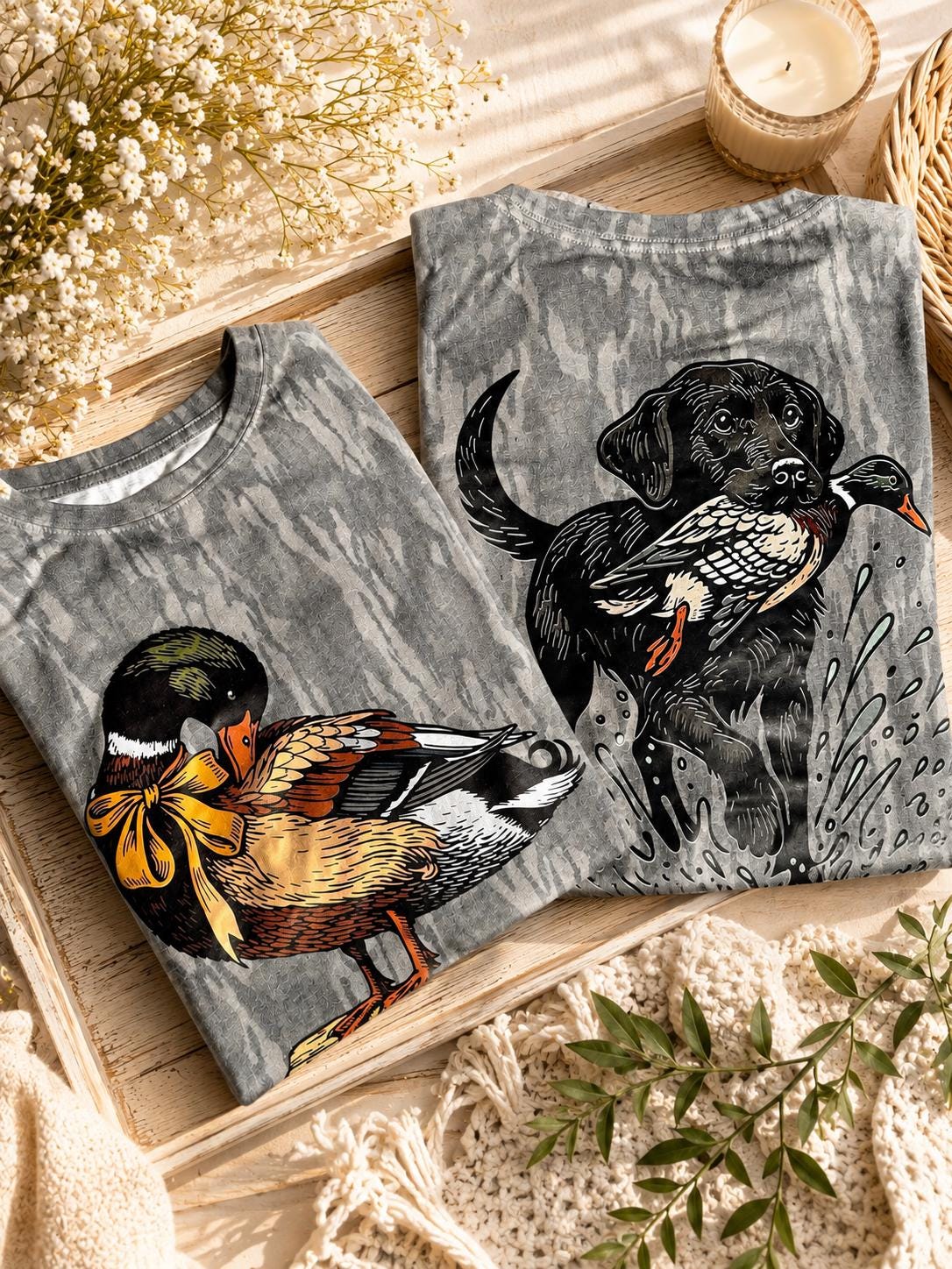 HUNTING DOG OR DUCK MOSSY OAK CAMO TEE