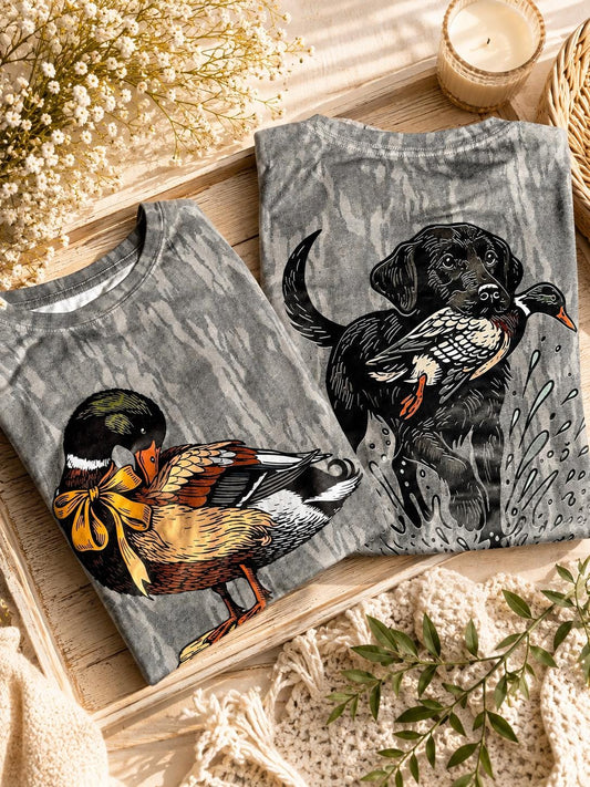 HUNTING DOG OR DUCK MOSSY OAK CAMO TEE