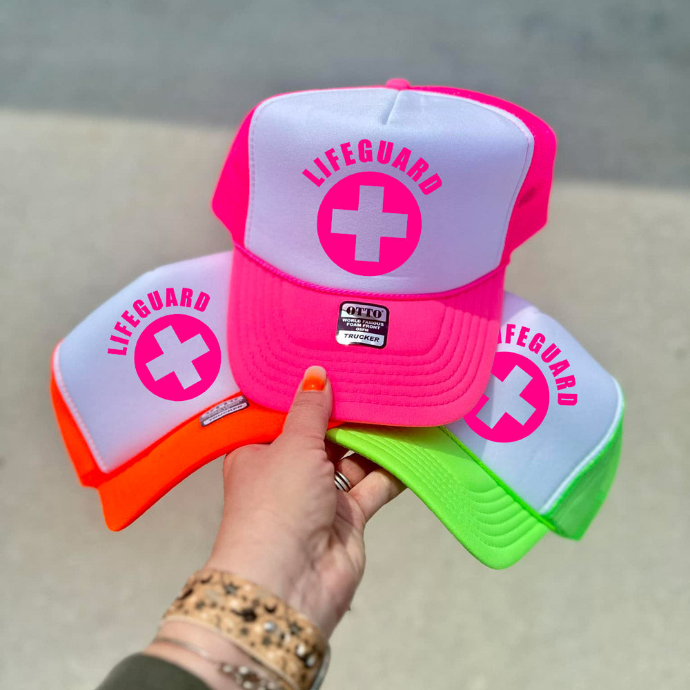 Lifeguard Symbol Neon Foam Trucker Hat