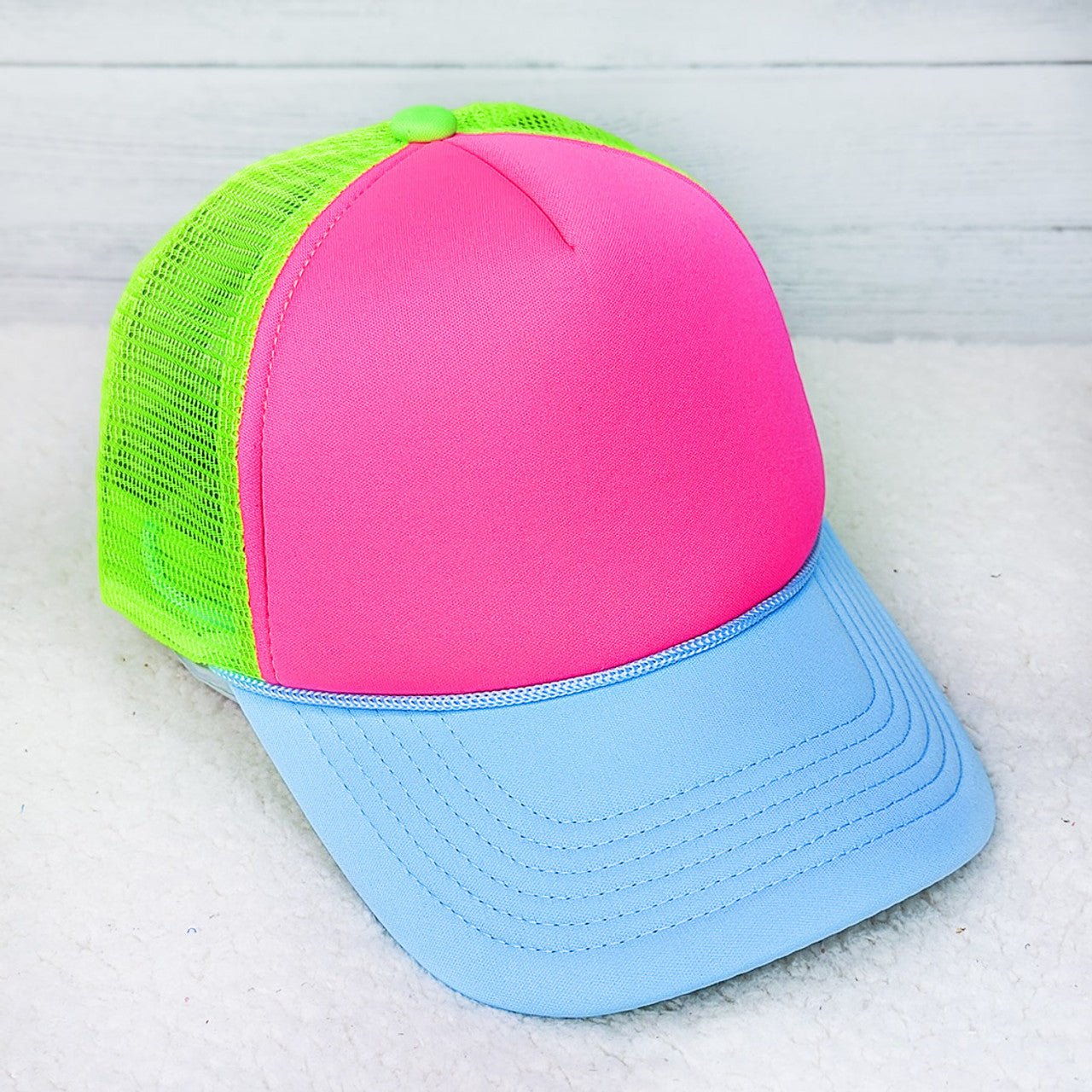 Blue Billed Tricolor Foam Trucker Hat