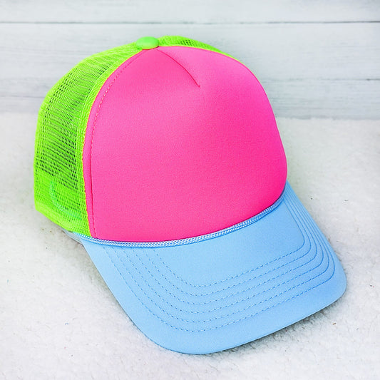Blue Billed Tricolor Foam Trucker Hat